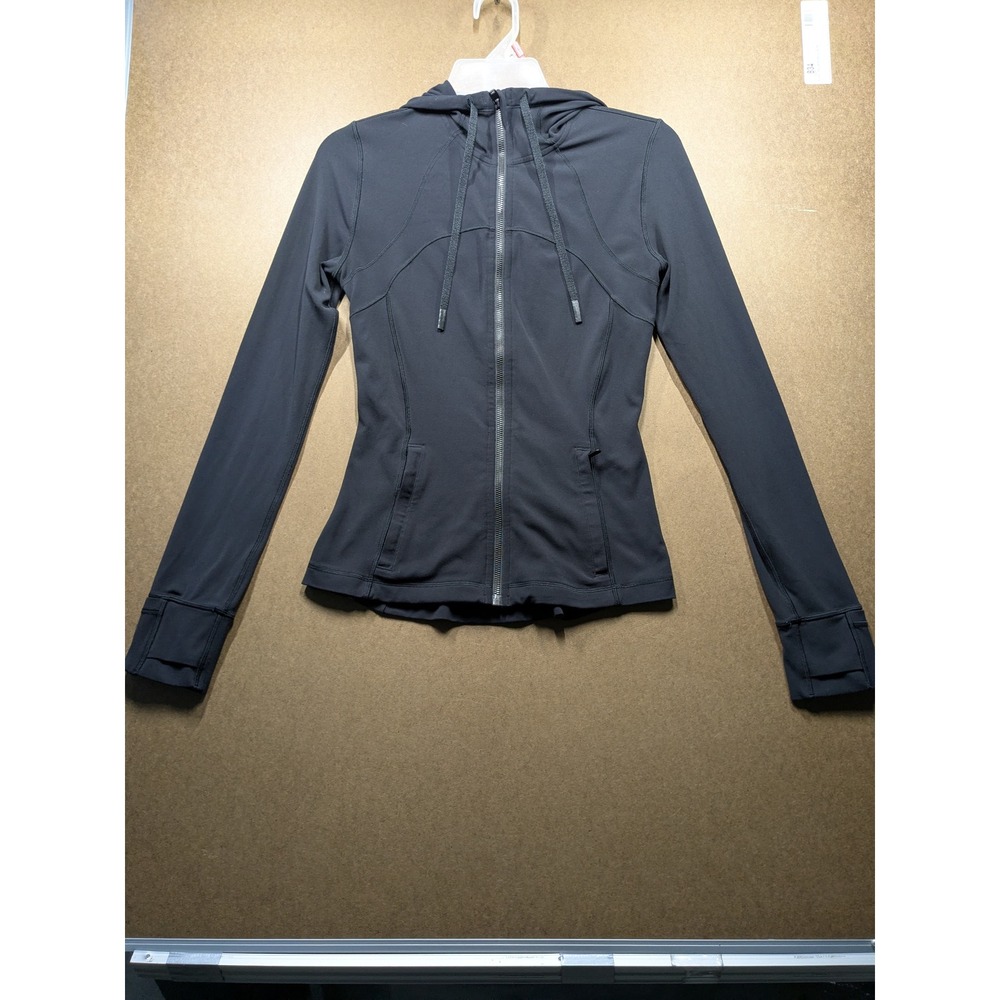 Lululemon Define Jacket Hooded Full Zip Black Luon Size 4 LW4BQYS